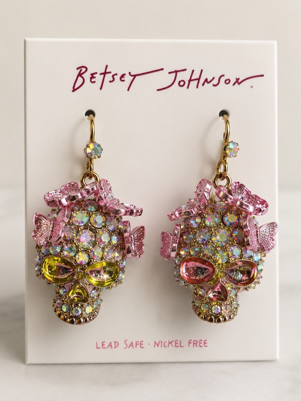 Betsey Johnson | Dia de los Muertos Sugar Skull Butterfly Leverback Earrings 💀🦋
